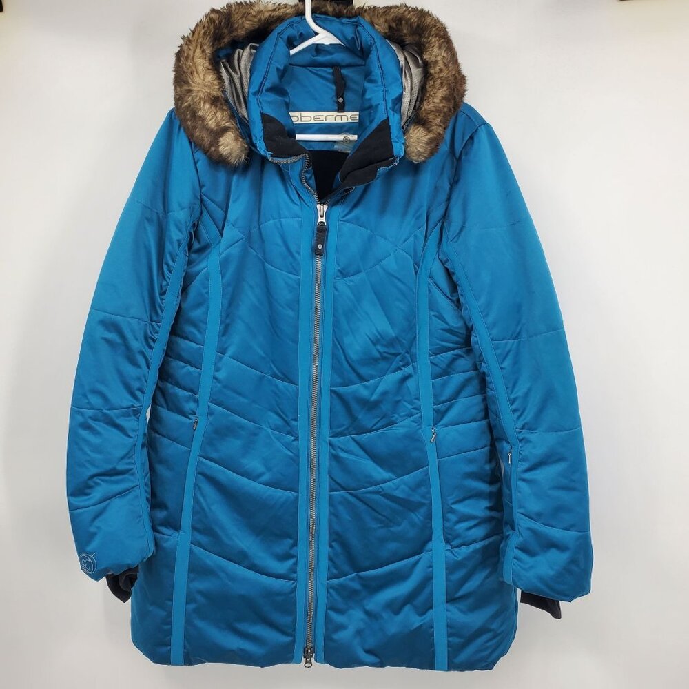 Obermeyer Women's Penelope Thermore Eco Down Emerald Long Winter Jacket Coat 14